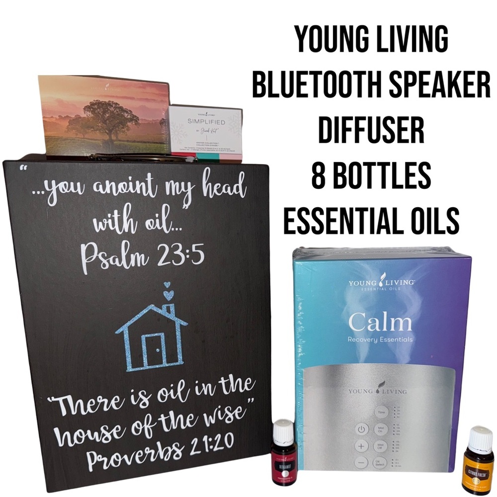 SOLD!! NEW YOUNG LIVING DUET BLUE TOOTH SPEAKER DIFFUSER WITH 8 Essential Oils